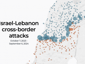 绘制了11个月来以色列-黎巴嫩跨境袭击的地图